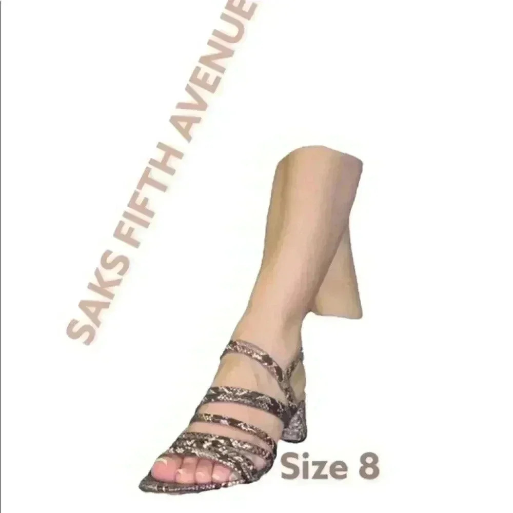 SAKS FOFTH AVE. Animal Print Strappy Sandals.